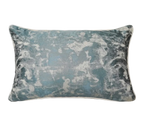 Slate Blue Vintage Jacquard Cut Velvet Cushion Feather Insert