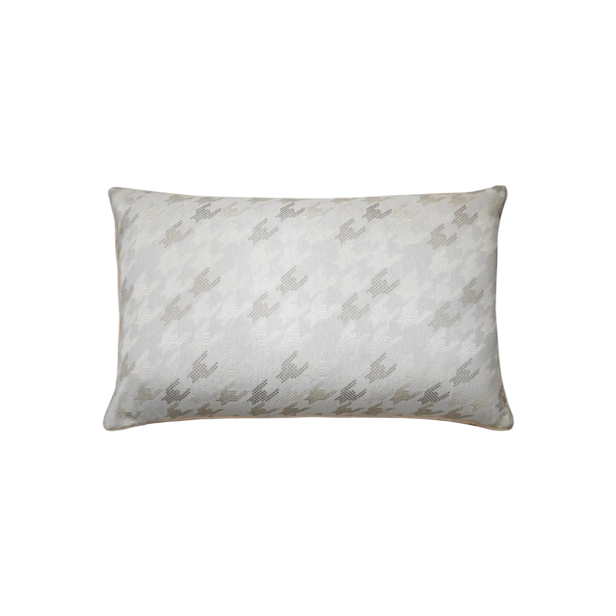 Ivory Tonal Houndstooth Chenille Jacquard Cushion Feather Insert