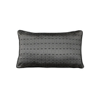 Charcoal Geometric Grid Jacquard Satin Cushion Feather Insert