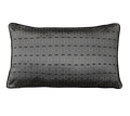Charcoal Geometric Grid Jacquard Satin Cushion Feather Insert