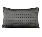 Charcoal Geometric Grid Jacquard Satin Cushion Feather Insert