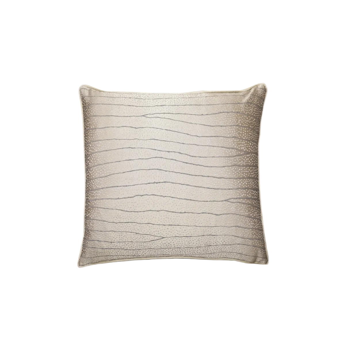 Khaki Wave Stripe Jacquard Satin Cushion Feather Insert