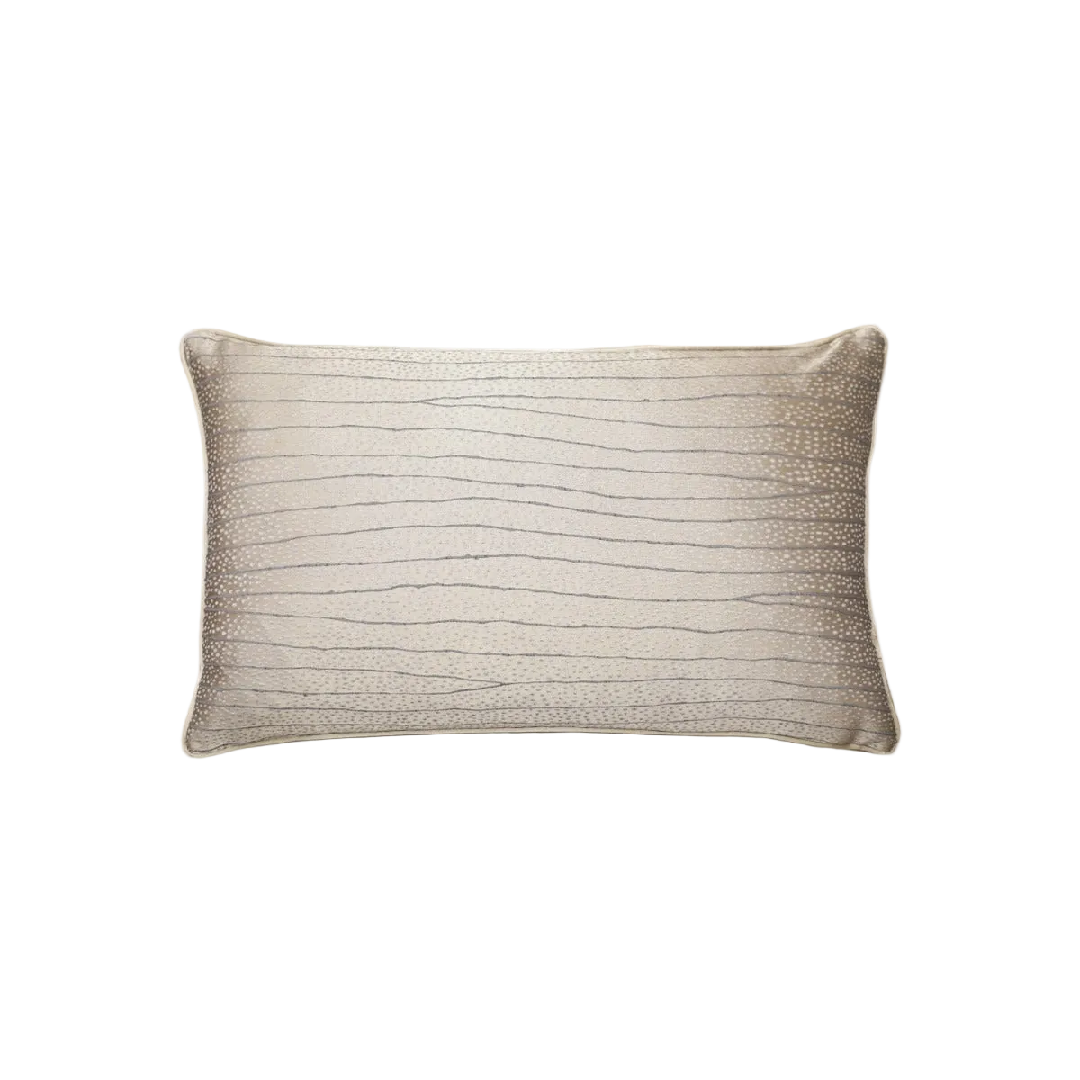 Khaki Wave Stripe Jacquard Satin Cushion Feather Insert