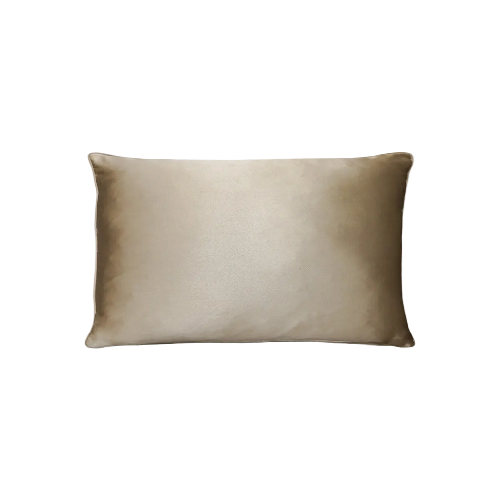 Khaki Wave Stripe Jacquard Satin Cushion Feather Insert