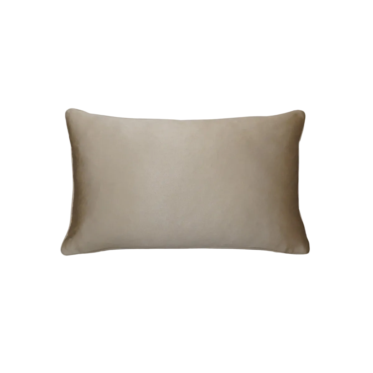 Khaki Faux Leather Cushion Feather Insert