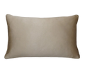 Khaki Faux Leather Cushion Feather Insert