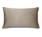 Khaki Faux Leather Cushion Feather Insert