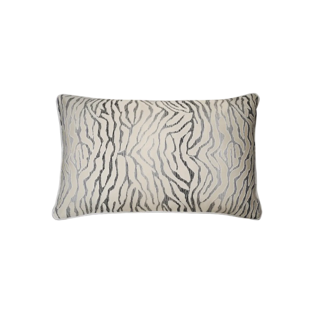 Khaki Animal Print Chenille Jacquard Cushion Feather Insert