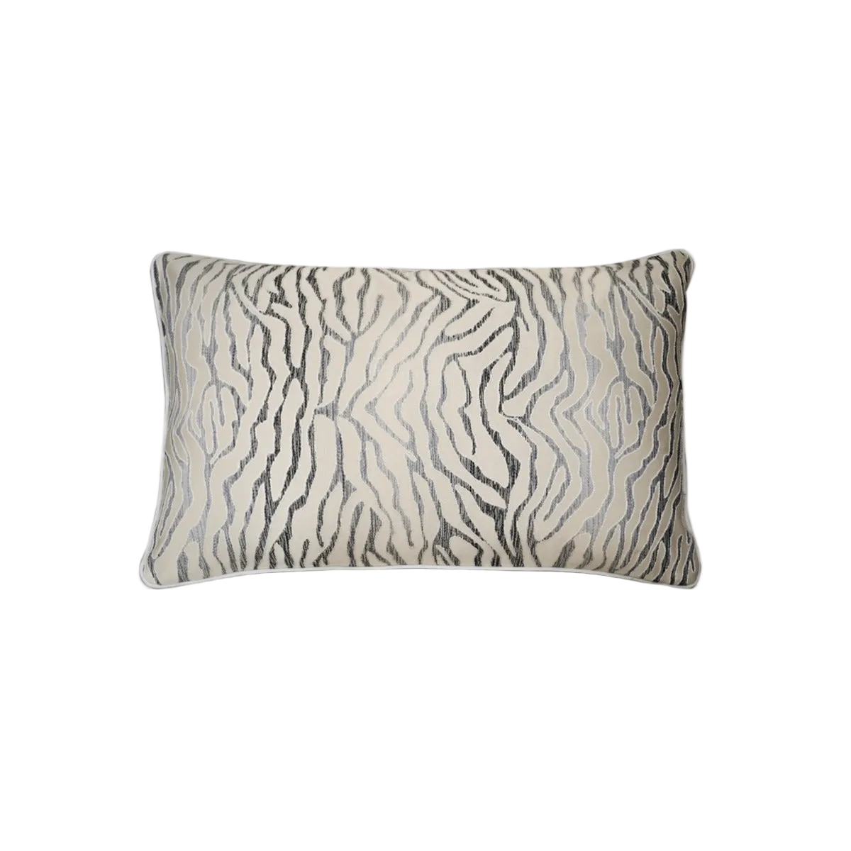 Khaki Animal Print Chenille Jacquard Cushion Feather Insert