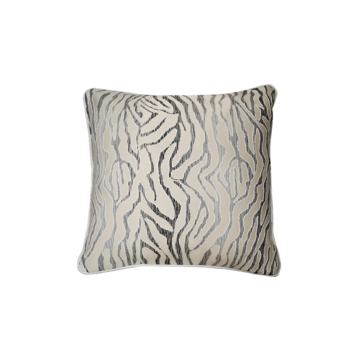 Khaki Animal Print Chenille Jacquard Cushion Feather Insert