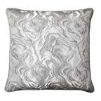 Silver Grey Marble Jacquard Cut Velvet Cushion Feather Insert