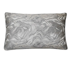 Silver Grey Marble Jacquard Cut Velvet Cushion Feather Insert