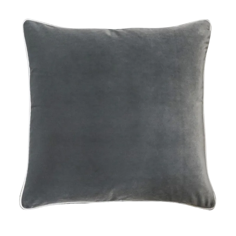 Charcoal Velvet Cushion Feather Insert