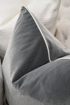 Charcoal Velvet Cushion Feather Insert