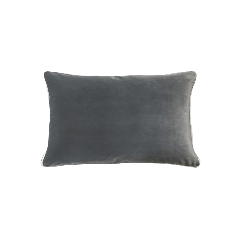 Charcoal Velvet Cushion Feather Insert