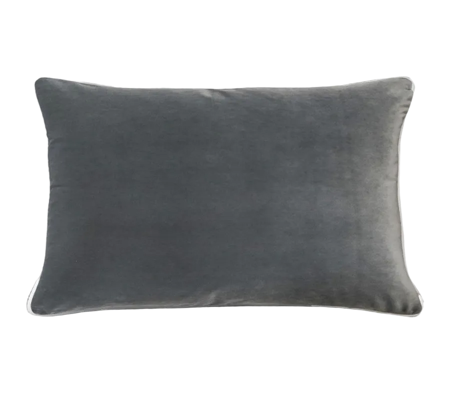 Charcoal Velvet Cushion Feather Insert