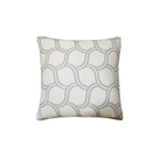 Ivory Geometric Scale Jacquard Satin Cushion Feather Insert