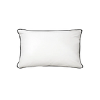 White Faux Leather Black Piping Cushion Feather Insert