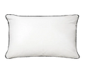 White Faux Leather Black Piping Cushion Feather Insert