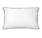 White Faux Leather Black Piping Cushion Feather Insert