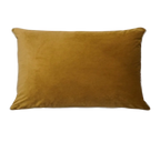 Caramel Velvet White Piping Cushion Feather Insert