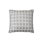 Grey White Houndstooth Chenille Jacquard Black Piping Cushion Feather Insert
