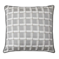Grey White Houndstooth Chenille Jacquard Black Piping Cushion Feather Insert