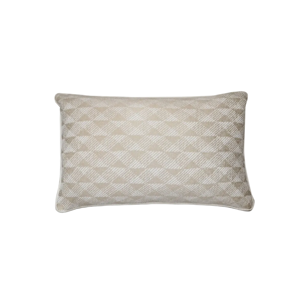 Blush Geometric Textured Jacquard Satin Cushion Feather Insert