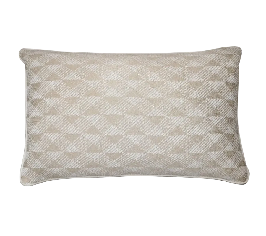 Blush Geometric Textured Jacquard Satin Cushion Feather Insert