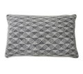 Black White Grey Geometric Jacquard Satin Cushion Feather Insert