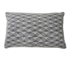Black White Grey Geometric Jacquard Satin Cushion Feather Insert