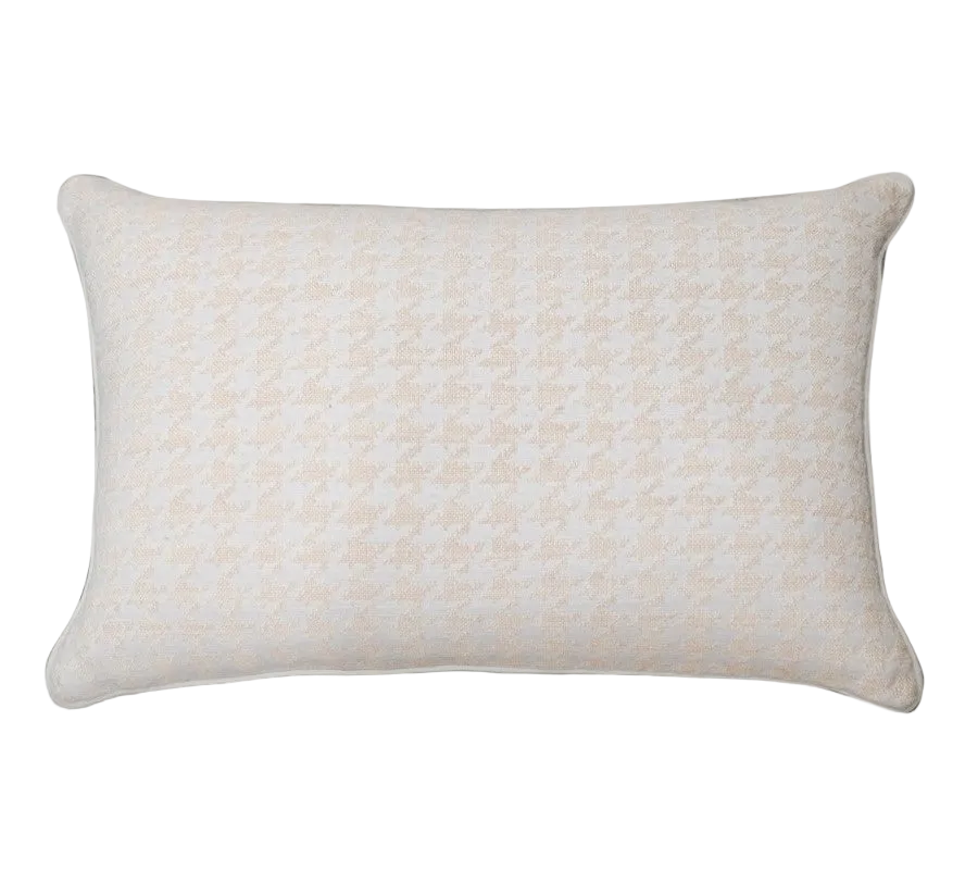 Blush Tonal Houndstooth Chenille Jacquard Cushion Feather Insert
