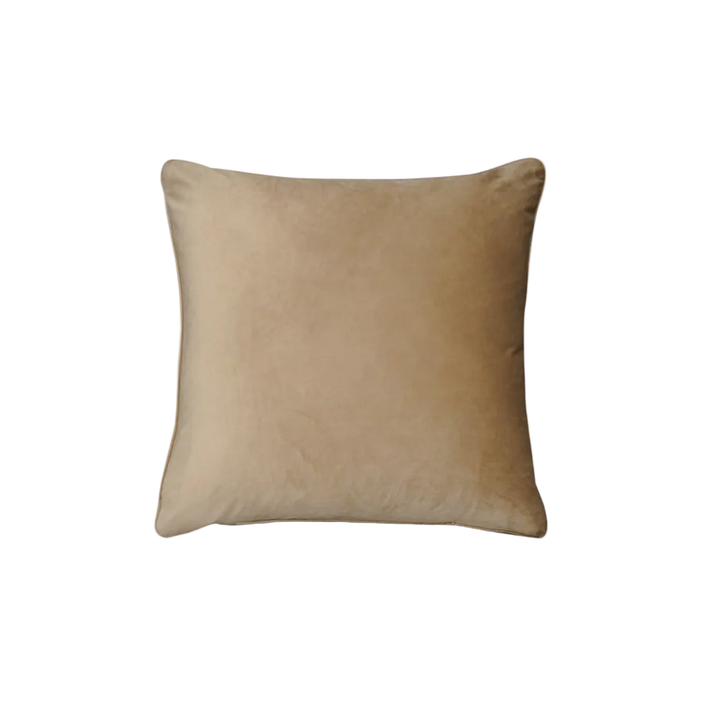 Light Khaki Faux Leather Cushion Feather Insert