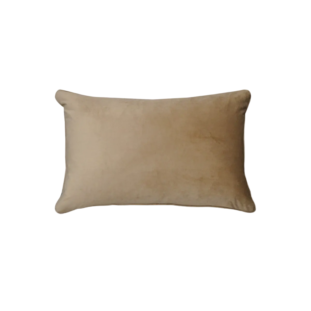 Light Khaki Faux Leather Cushion Feather Insert