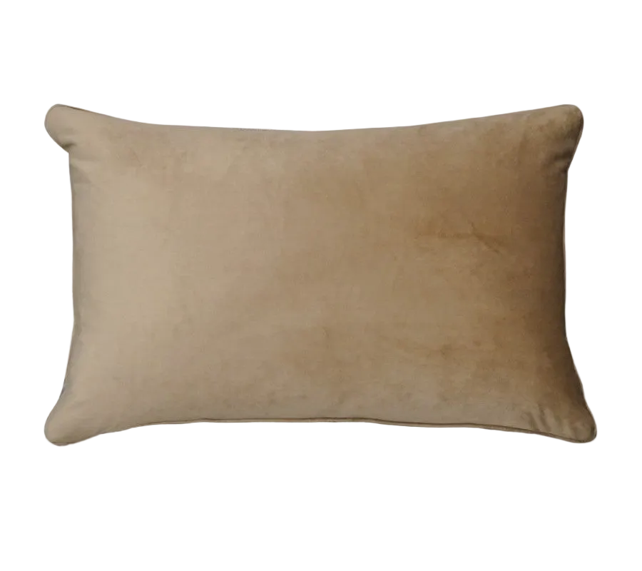 Light Khaki Faux Leather Cushion Feather Insert