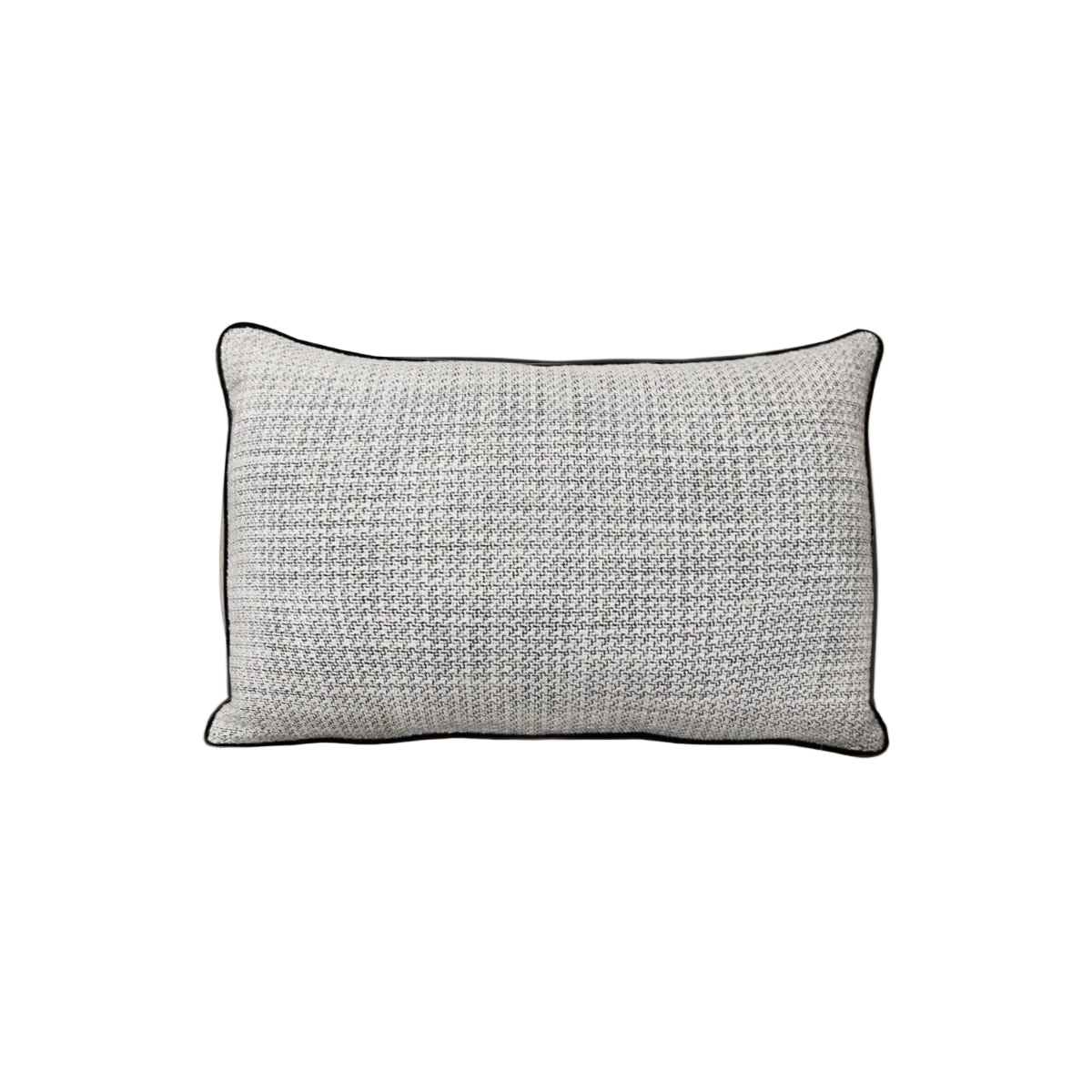 Black White Textured Linen Cotton Black Piping Cushion Feather Insert