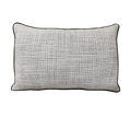 Black White Textured Linen Cotton Black Piping Cushion Feather Insert