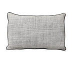 Black White Textured Linen Cotton Black Piping Cushion Feather Insert