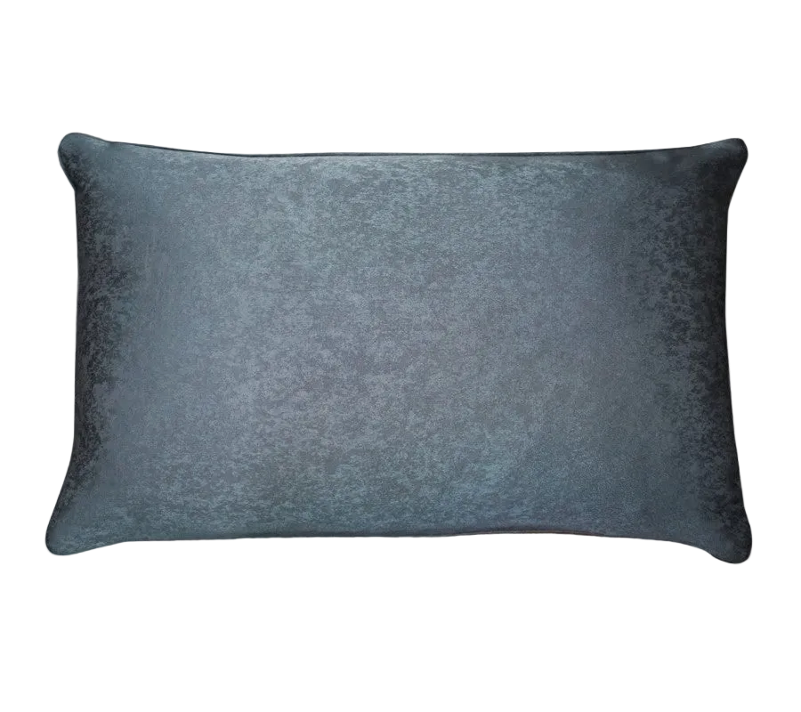Dark Slate Blue Vintage Jacquard Cut Velvet Cushion Feather Insert