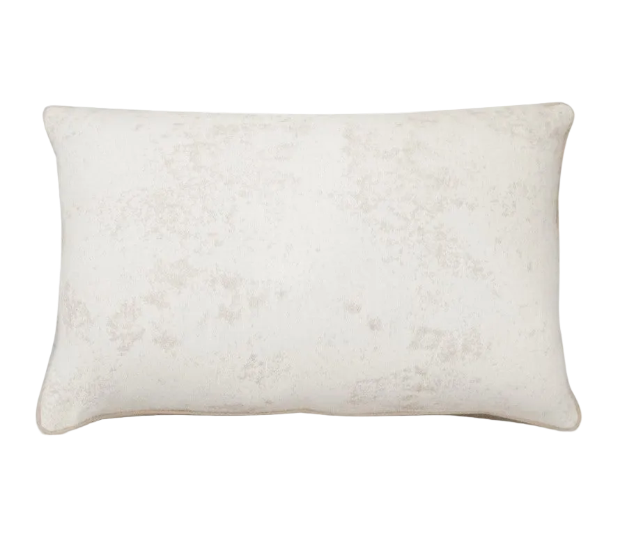 Ivory Vintage Jacquard Cut Velvet Cushion Feather Insert