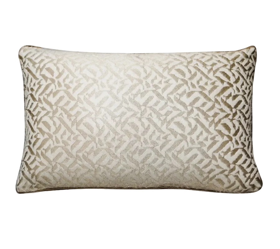 Blush Geometric Jacquard Satin Cushion Feather Insert