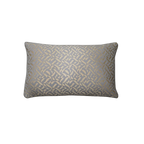 Grey Blue Champagne Gold Abstract Geometric Leaf Jacquard Satin Cushion Feather Insert