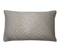 Grey Blue Champagne Gold Abstract Geometric Leaf Jacquard Satin Cushion Feather Insert
