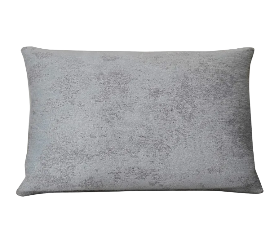 Light Slate Blue Weathered Textured Jacquard Cut Velvet Cushion Feather Insert