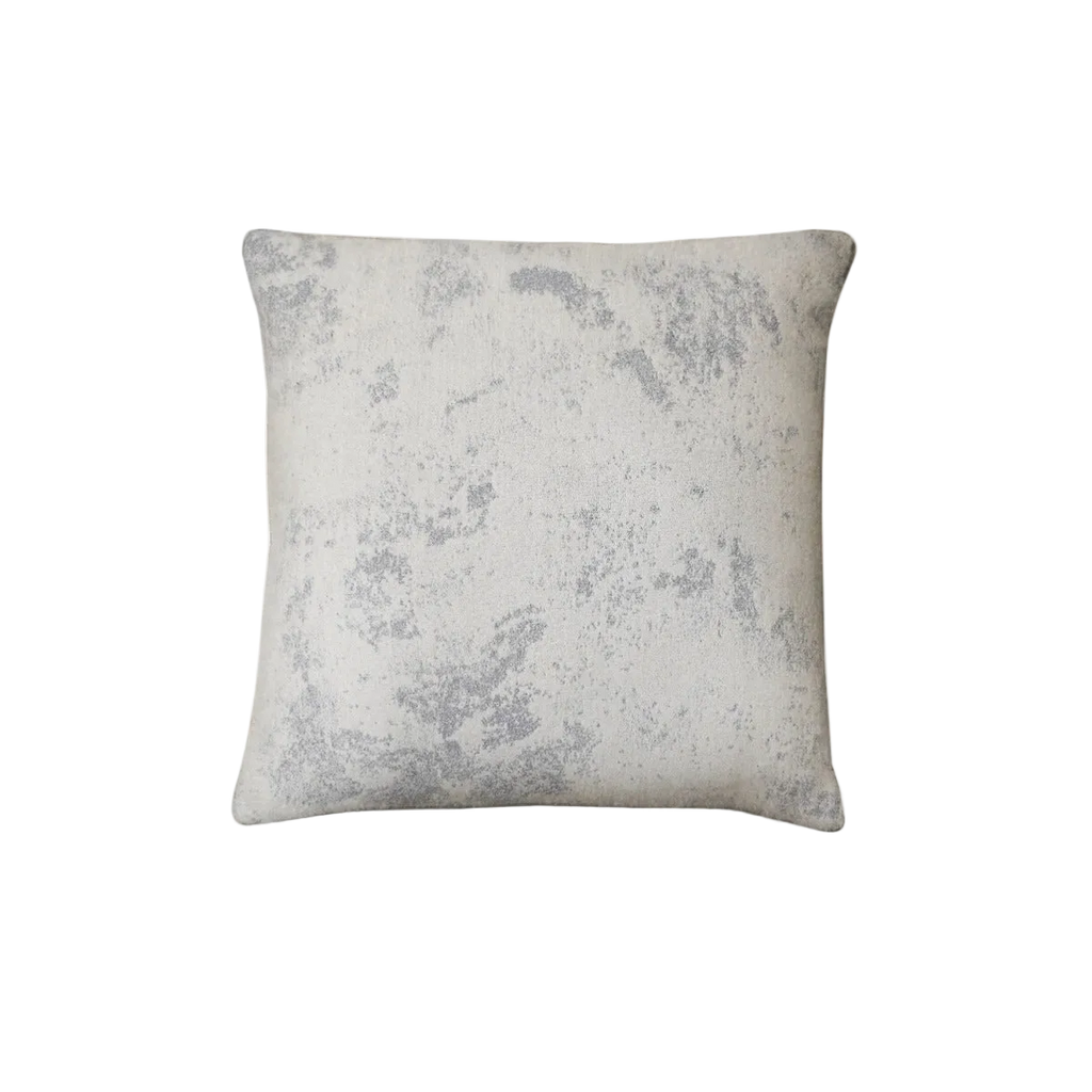 Light Beige Weathered Textured Jacquard Cut Velvet Dark Grey Piping Cushion Feather Insert