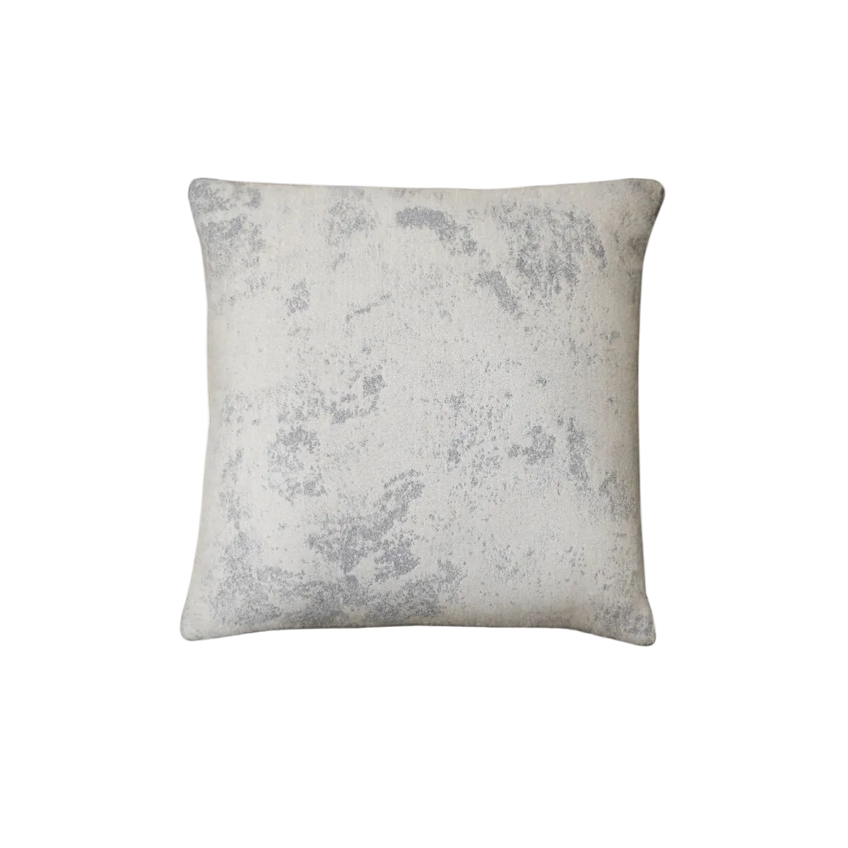 Light Beige Weathered Textured Jacquard Cut Velvet Dark Grey Piping Cushion Feather Insert