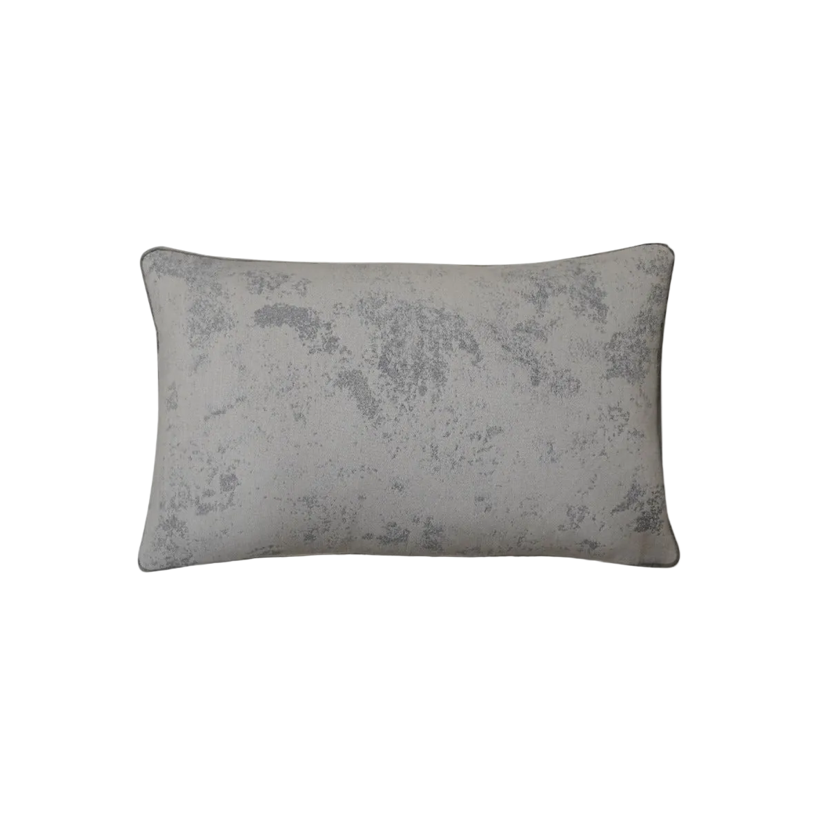 Light Beige Weathered Textured Jacquard Cut Velvet Dark Grey Piping Cushion Feather Insert
