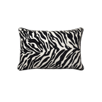 Black White Zebra Print Chenille Jacquard Cushion Feather Insert