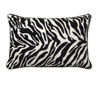 Black White Zebra Print Chenille Jacquard Cushion Feather Insert