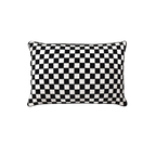 Black White Houndstooth Chenille Jacquard Cushion Feather Insert